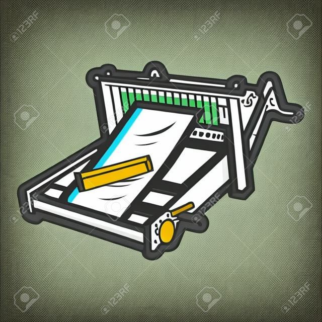 Loom textil equipment Vector icon Cartoon illustration