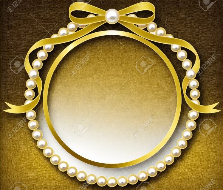 Frame and pearl ribbon of gold