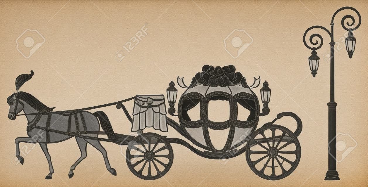 Rose of horse-drawn carriage