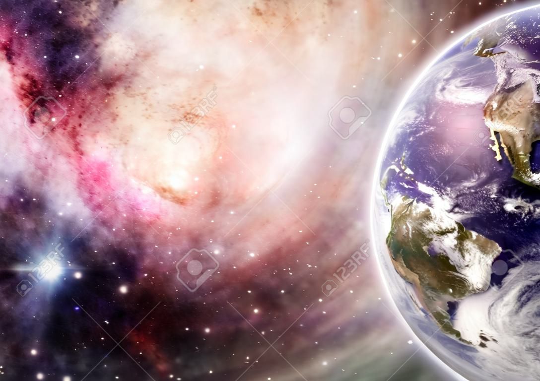 Artist rendition of Earth and galaxy at creation 