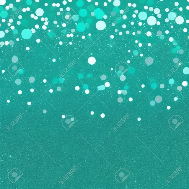 Abstract teal turquoise green glitter sparkle confetti background or aqua mint color Christmas party invitation or birthday celebration invite
