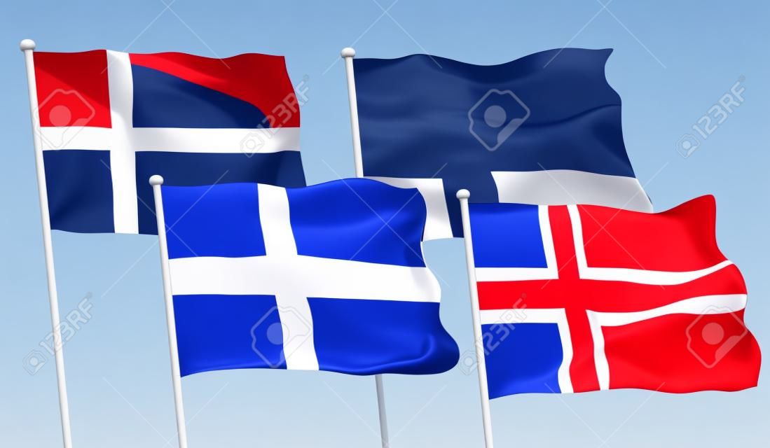 斯堪的那維亞-丹麥，芬蘭，瑞典和挪威的標誌。