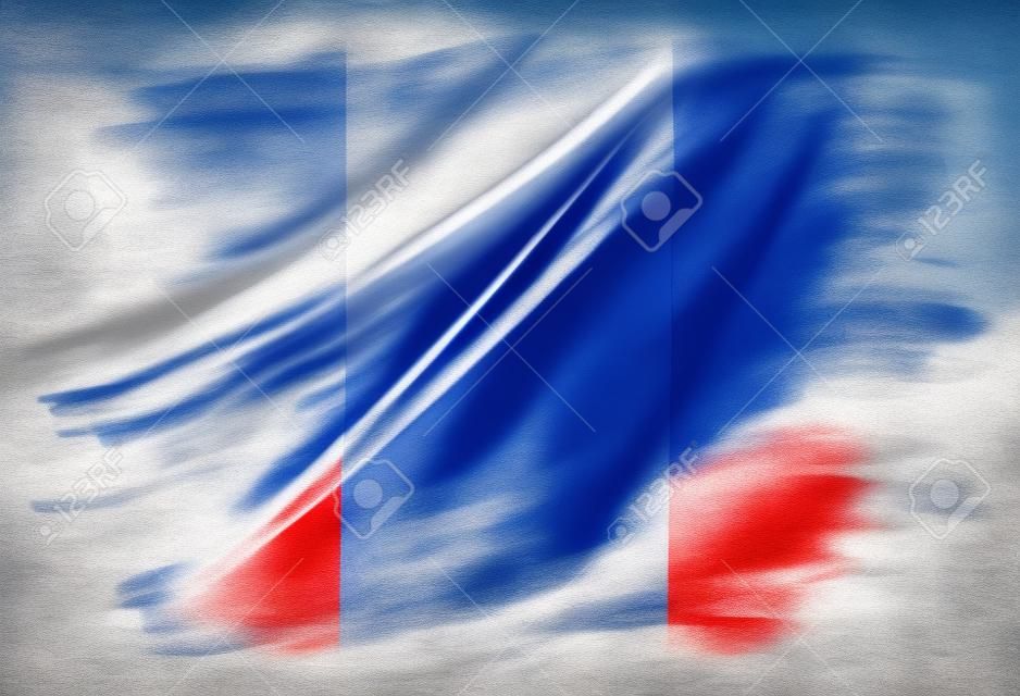 French flag na czystym tle