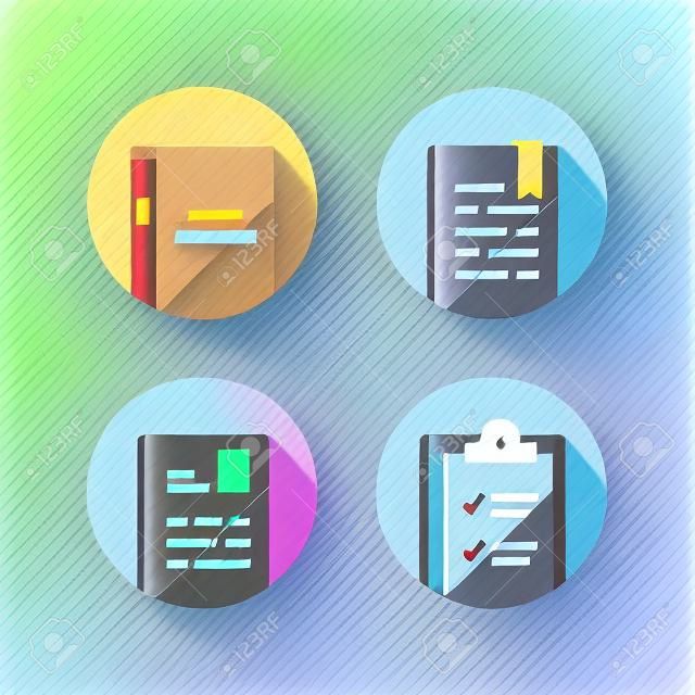 Exam preparation, subject learning course, educational resources, book reading, assignment concept, book summary, application form, checklist clipboard, reference book, copywriting, vector flat icon