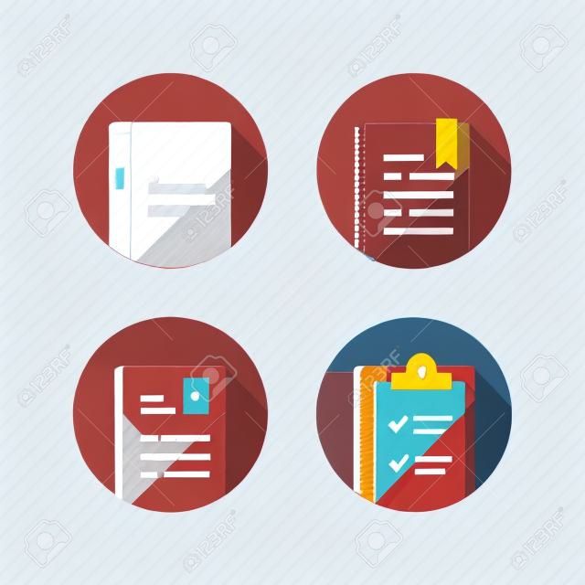 Exam preparation, subject learning course, educational resources, book reading, assignment concept, book summary, application form, checklist clipboard, reference book, copywriting, vector flat icon