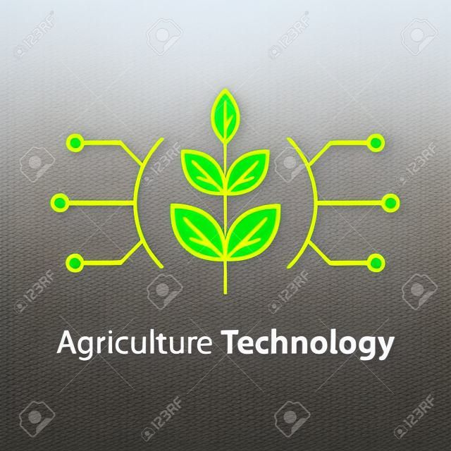 農業技術、スマート農業、植物茎、イノベーションコンセプト、自動化ソリューション、成長制御、作物改良、ベクトルラインアイコン