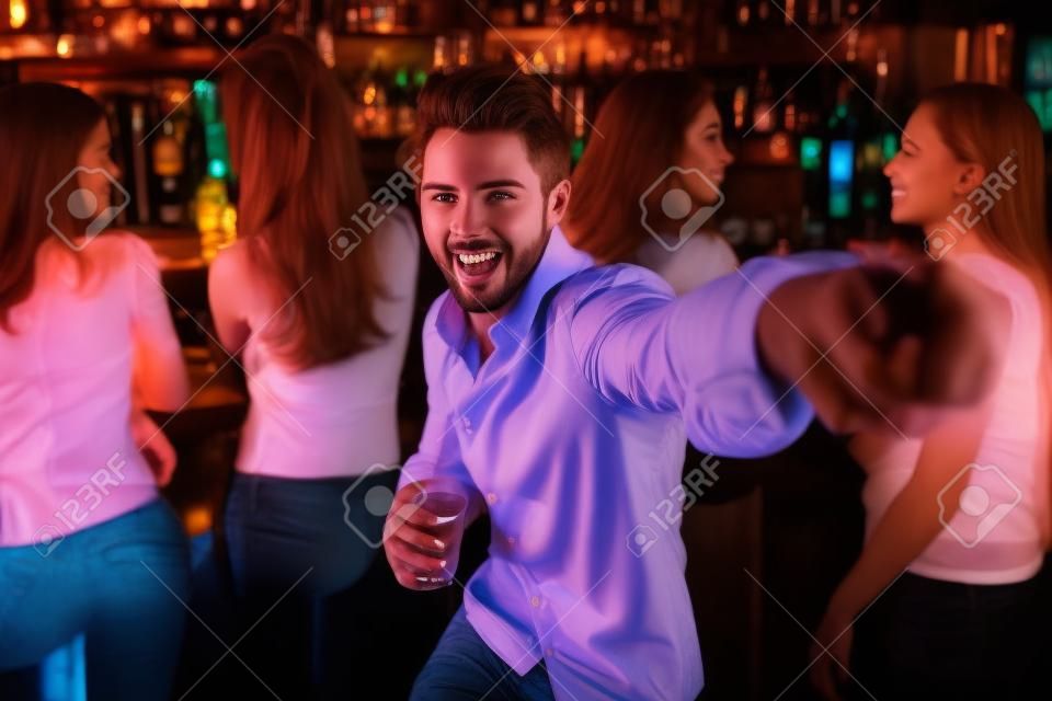 Young man in a bar