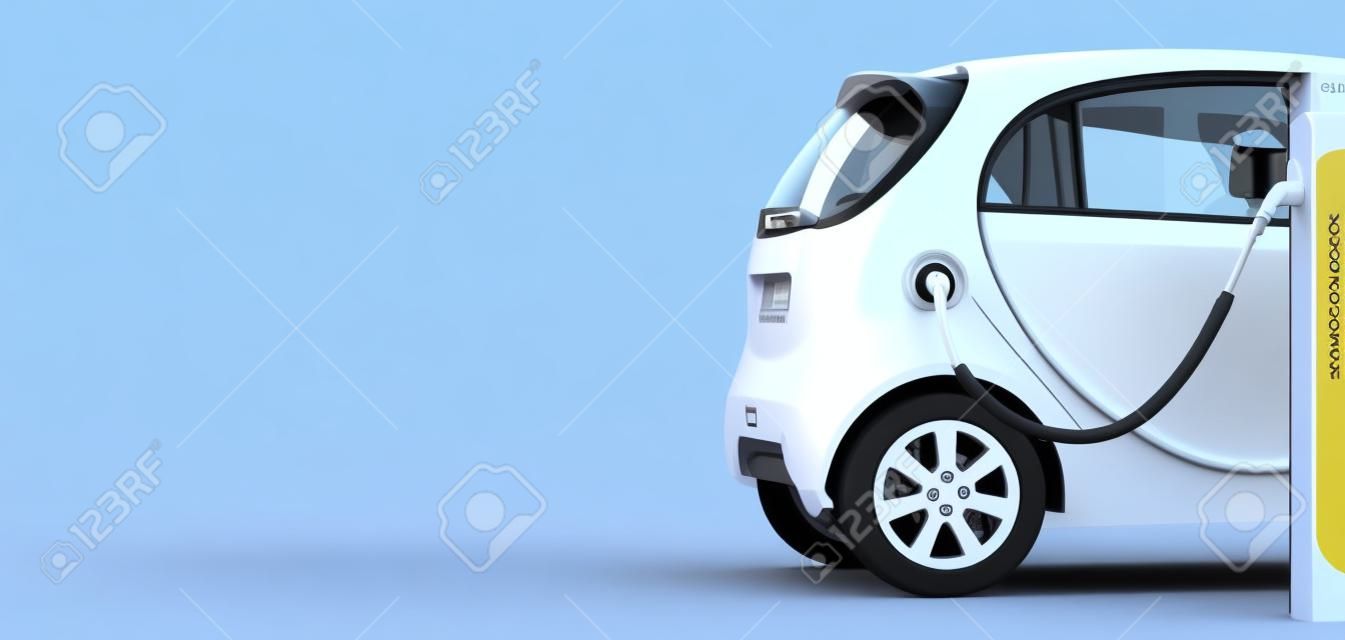 Stromversorgung zum Laden von Elektroautos. Ladestation für Elektroautos. 3D-Rendering-Abbildung