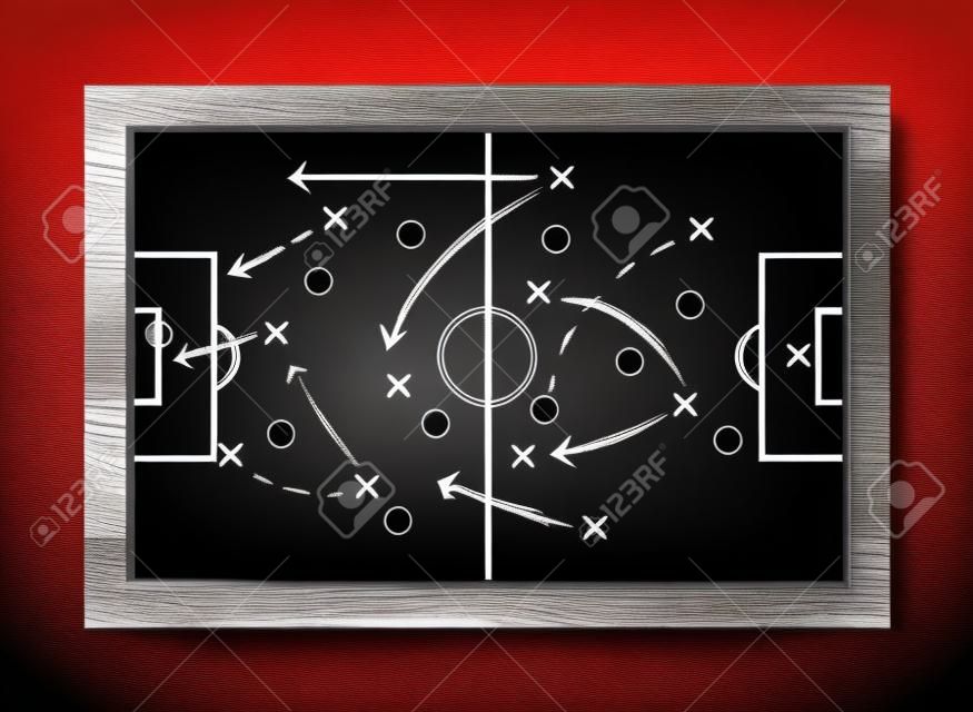 Soccer cup formation and tactic . Blackboard with football game strategy . Vector for international world championship tournament 2018 concept .