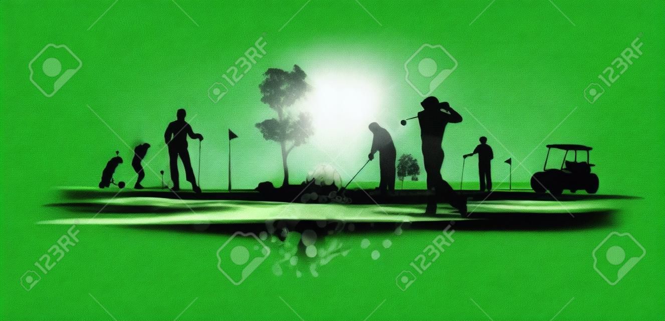 achtergrond van golfclubs