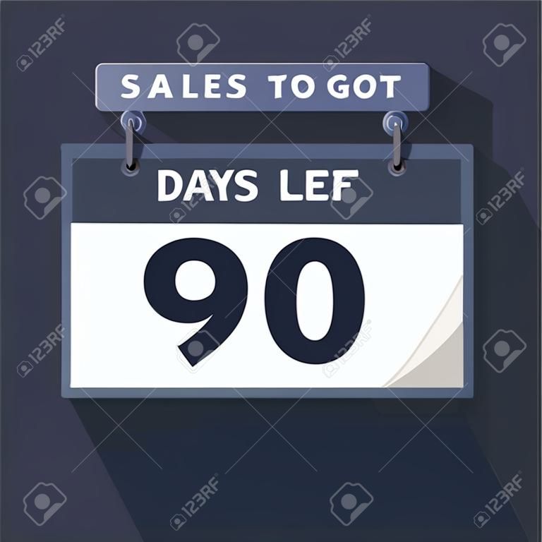 90 Days Left Countdown for sales promotion. 90 days left to go Promotional sales banner