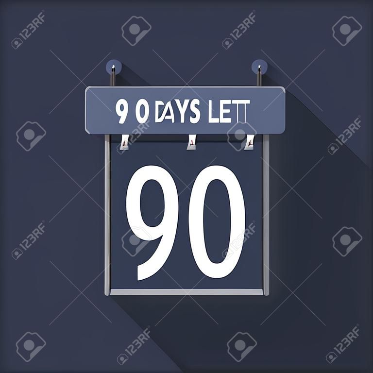 90 Days Left Countdown for sales promotion. 90 days left to go Promotional sales banner