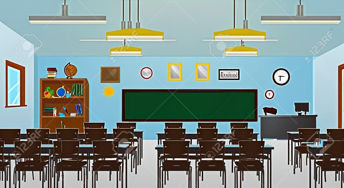 Ilustracja wektorowa tematu edukacji i lekcji w klasie szkolnej