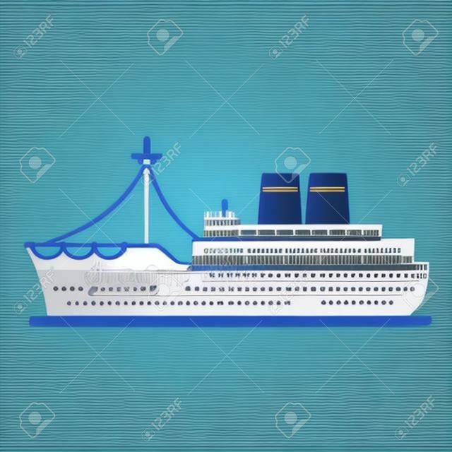 Ilustración de vector de estilo de transporte marino de barco de lujo de color