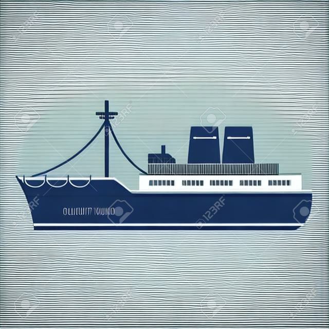 Ilustración de vector de estilo de transporte marino de barco de lujo de color