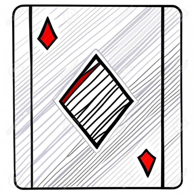 doodle A of diamonds poker card game vector illustration