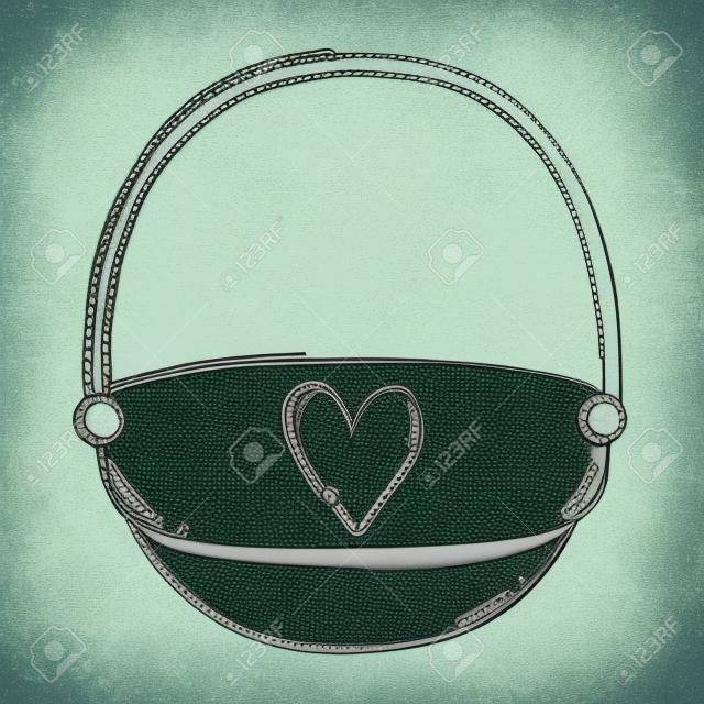 grunge elegant fashion purse woman accessory vector illustration