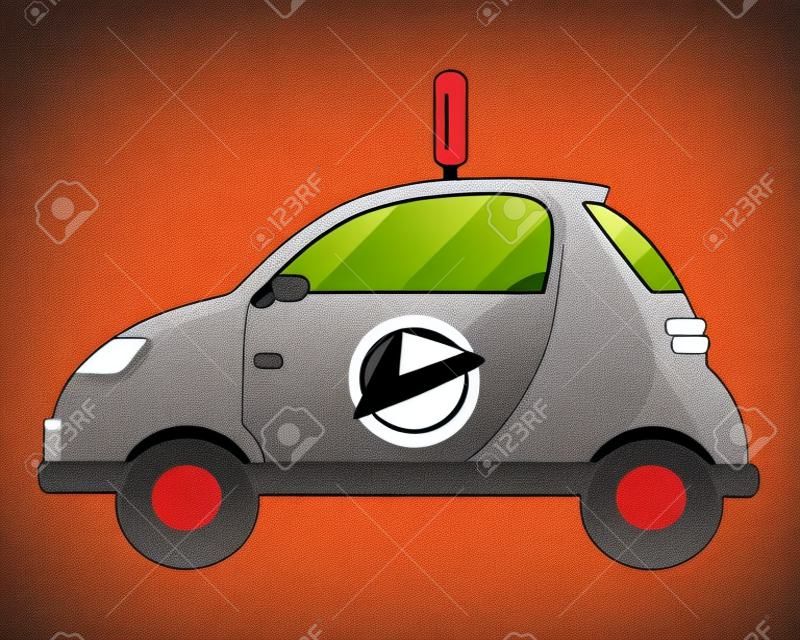delivery pizza car icon isolated vector illustration graphic design