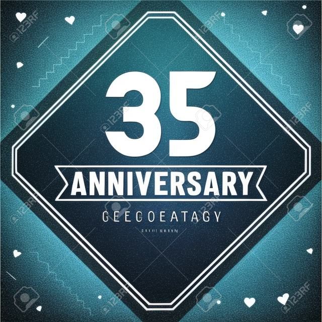 35 years anniversary greetings card, 35 anniversary celebration background free vector.