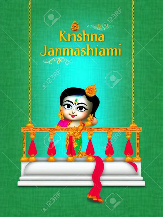 Sfondo del festival Krishna Janmashtami dell'India in vettoriale