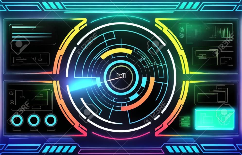 Vector abstract technology future interface hud control panel design.