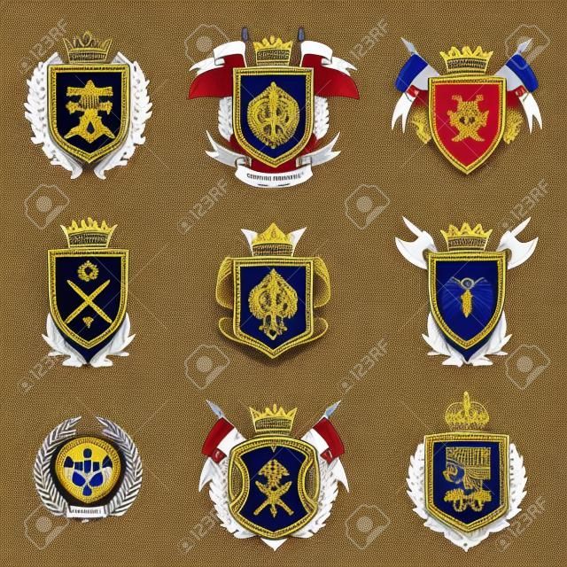 Рыцарский герб и гербовые щиты-гербы