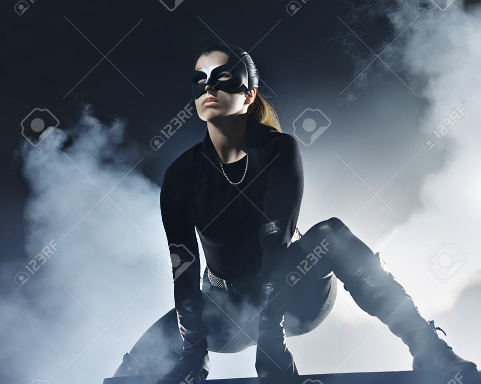 Female thief in black mask