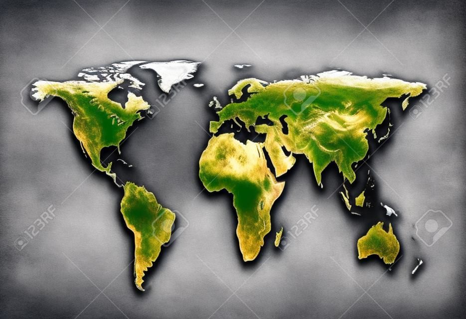 Ilustración del mapa del mundo físico. Elementos de esta imagen proporcionados por la NASA