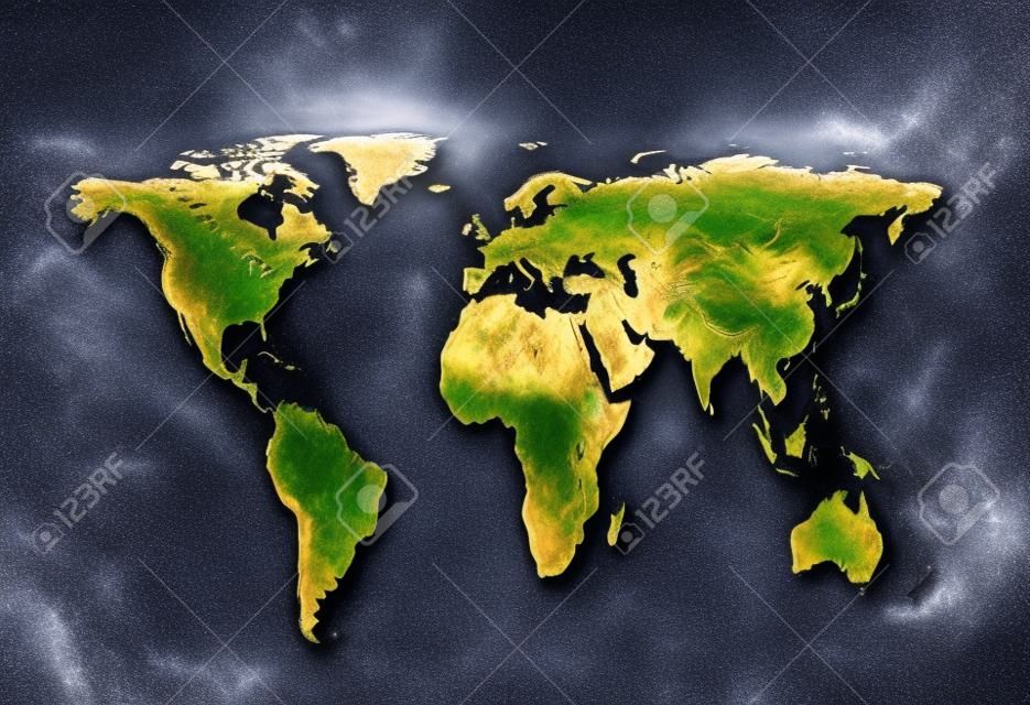 Ilustración del mapa del mundo físico. Elementos de esta imagen proporcionados por la NASA