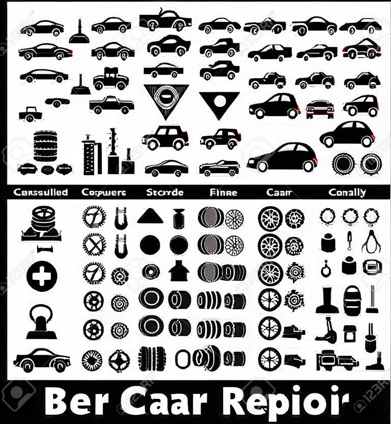 Big set car repair icons  Vector illustration