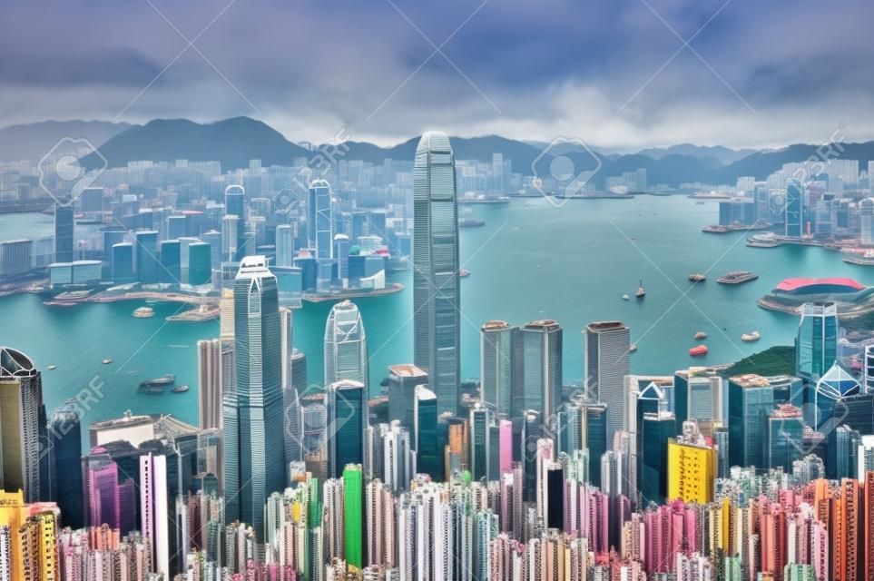 Hong Kong ルガード道のピークの上から見た
