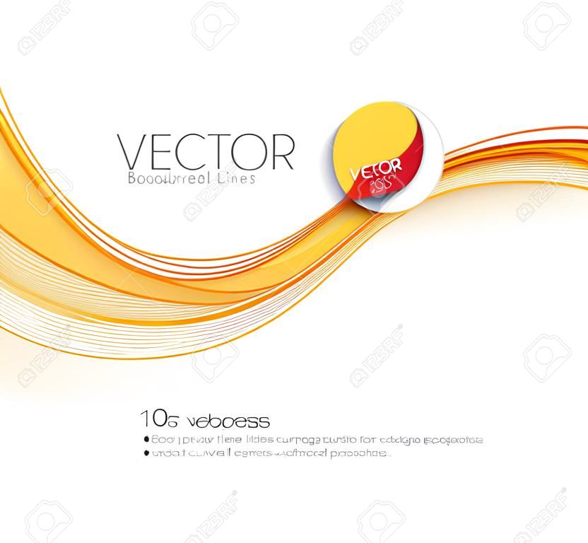 Grafik Abstract orange gekrümmten Linien Hintergrund. Template Broschüre Design.