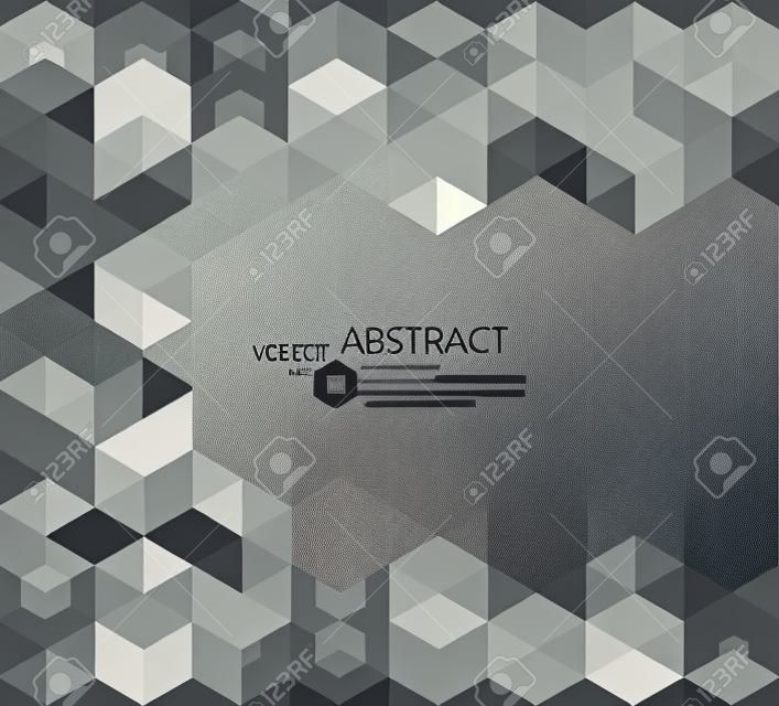 Vector Fondo geométrico abstracto. Plantilla de diseño de folleto. Forma hexagonal gris