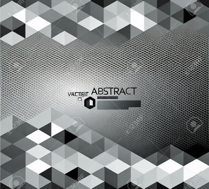 Vector Fondo geométrico abstracto. Plantilla de diseño de folleto. Forma hexagonal gris