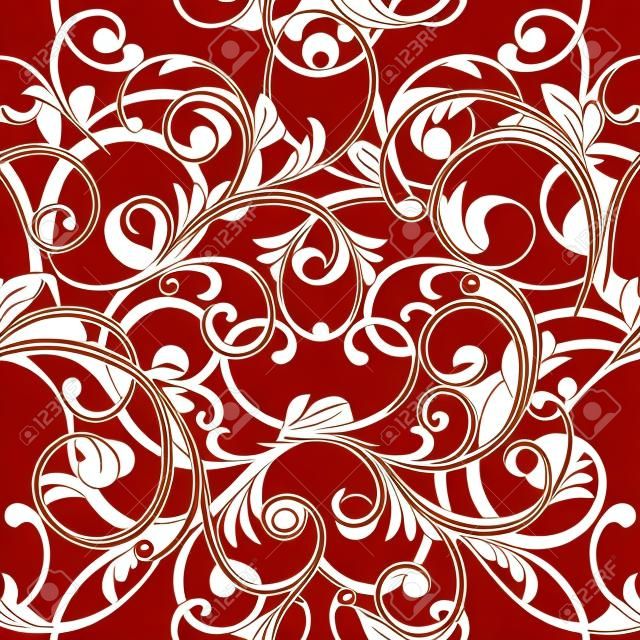 Damask seamless floral pattern. Royal wallpaper. Vector illustration. EPS 10. Gold leaf background
