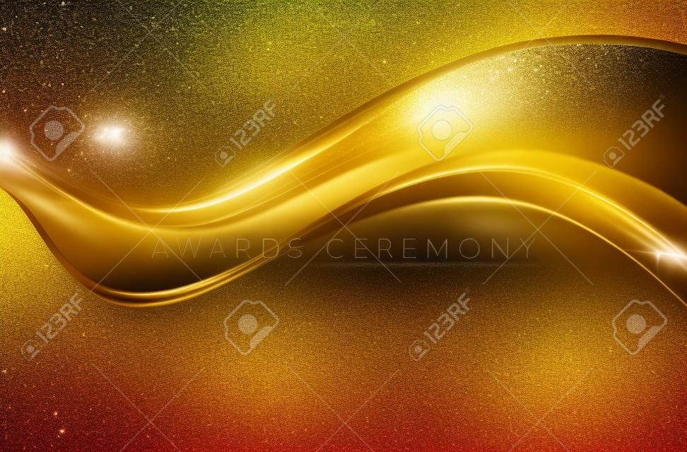 金色のキラキラ輝く賞のノミネートセレモニーの豪華な背景