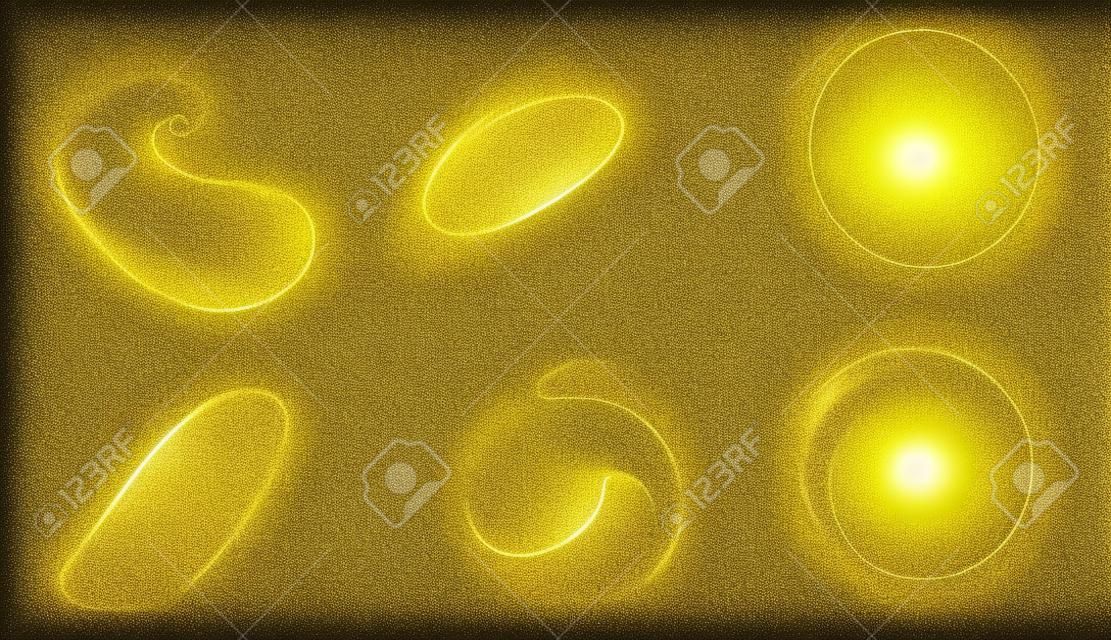 Set of Abstract shiny gold glitter design element