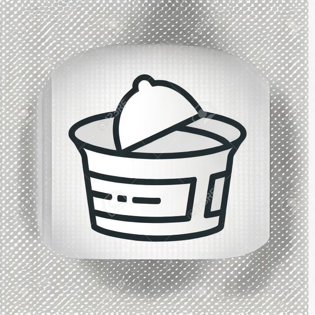 Vector packaging for yogurt, sour cream, cottage cheese line icon. Symbol and sign illustration design. Isolated on white background