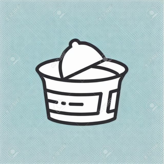 Vector packaging for yogurt, sour cream, cottage cheese line icon. Symbol and sign illustration design. Isolated on white background