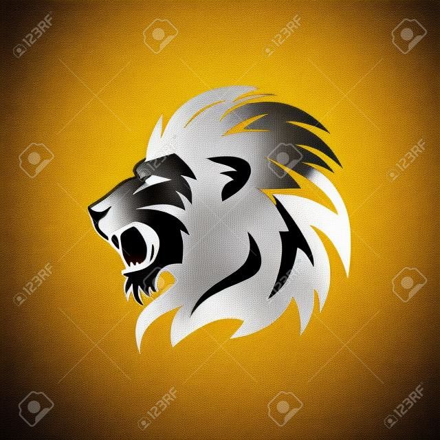 Heraldic lion logo design.