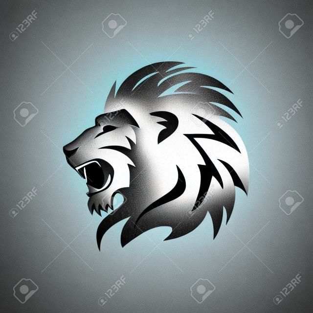 Heraldic lion logo design.