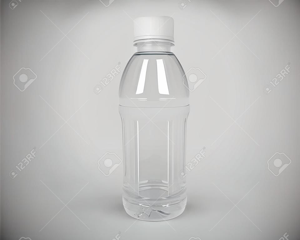 Bouteille d'eau en plastique sur fond blanc