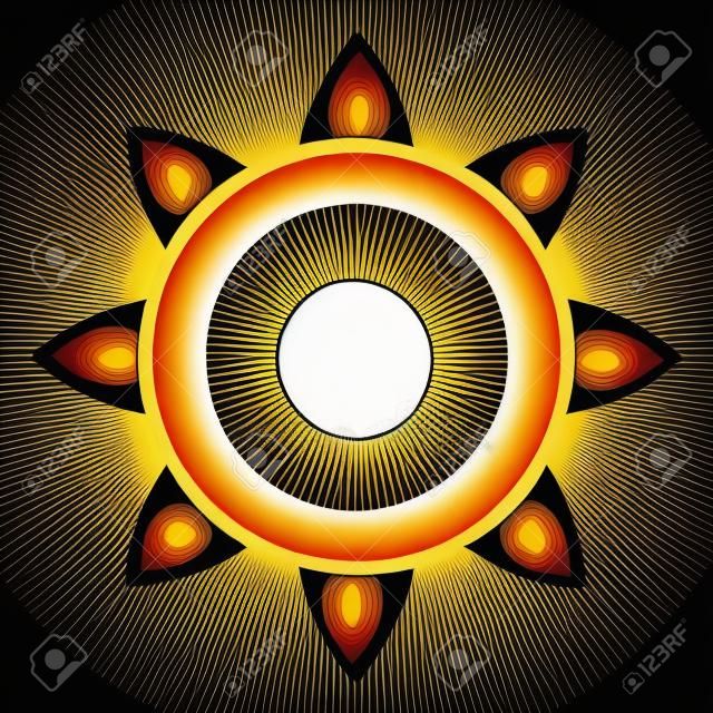 Sun. Ilustração vetorial