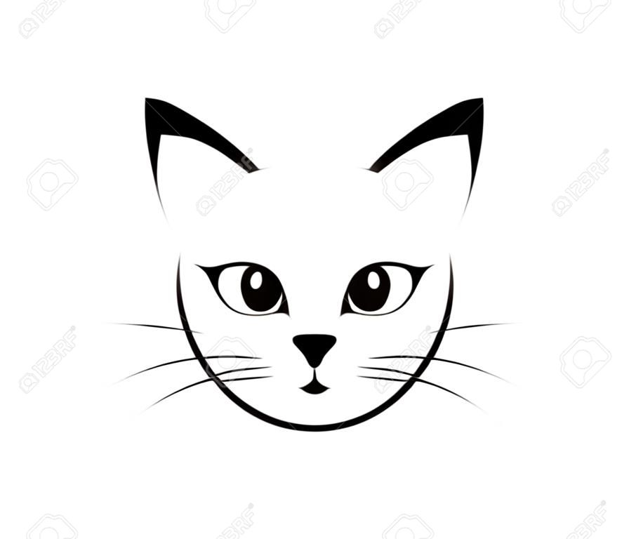 Cara de gato lindo. Ilustración vectorial.
