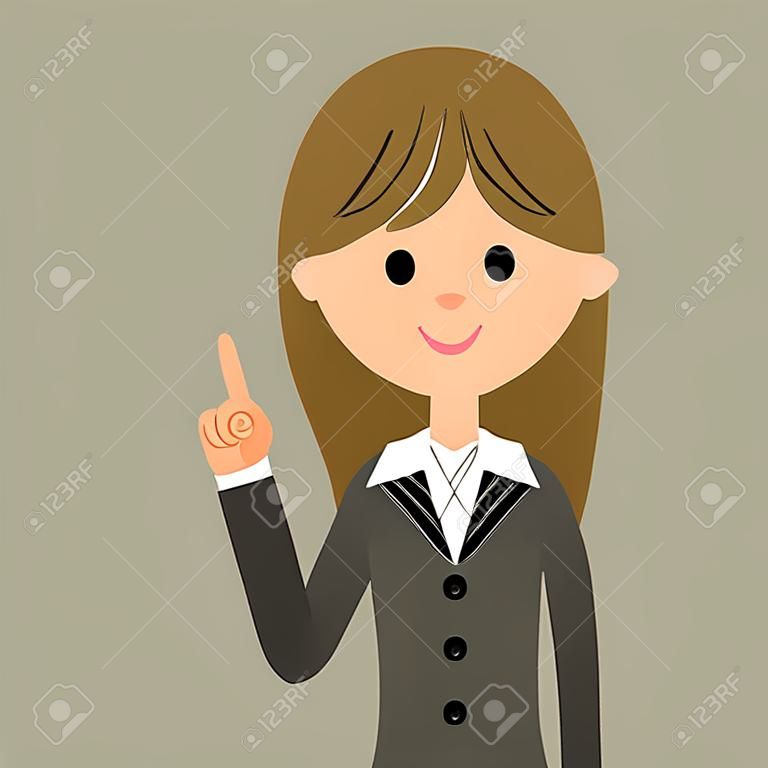 Young businesswoman, Finger pointing