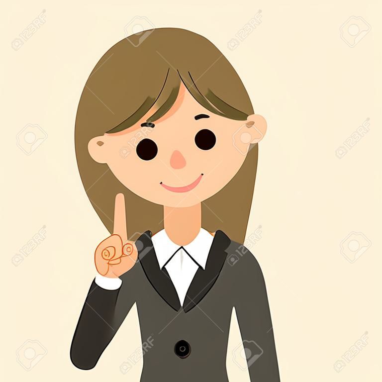 Young businesswoman, Finger pointing