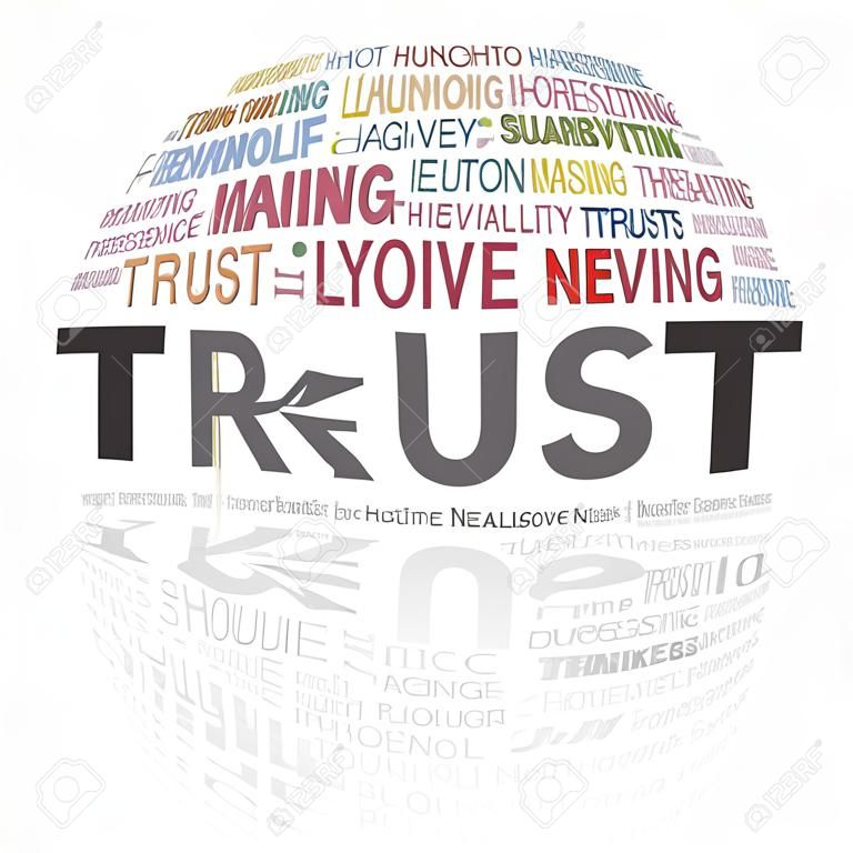 TRUST. Word collage on white background.  illustration.   