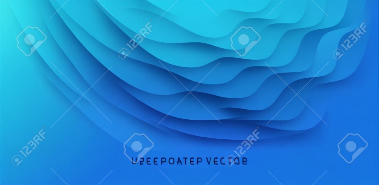 Deep blue underwater background. Modern screen design for mobile app and web design. Vector illustration.