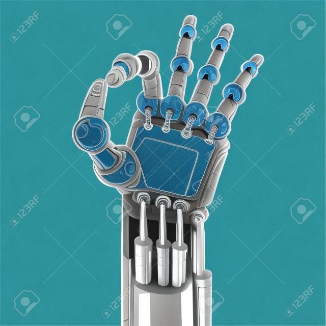 Roboter OK ok Geste Hand