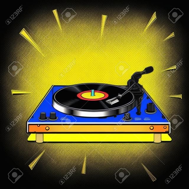 vinyl record player. Pop art retro vector illustration vintage kitsch